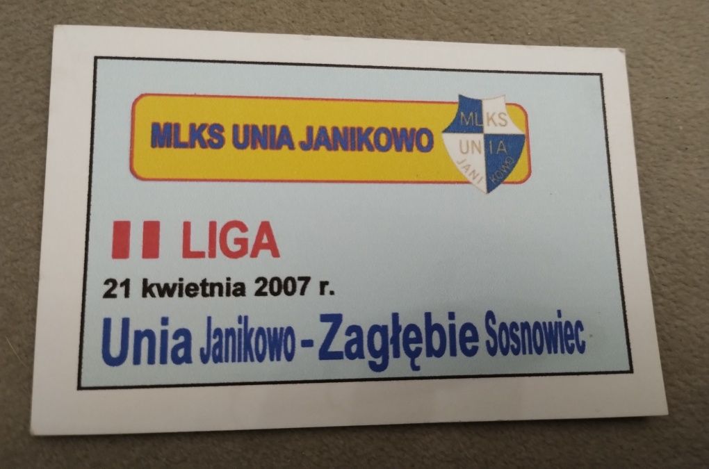 Bilet Arka Gdynia, Mieszko, Unia Janikowo, Zagłębie Sosnowiec 2007 r.