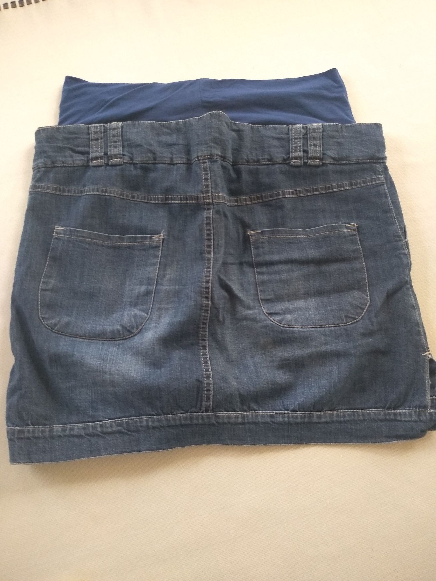 Spódnica jeansowa ciążowa r L/40 z panelem Qba