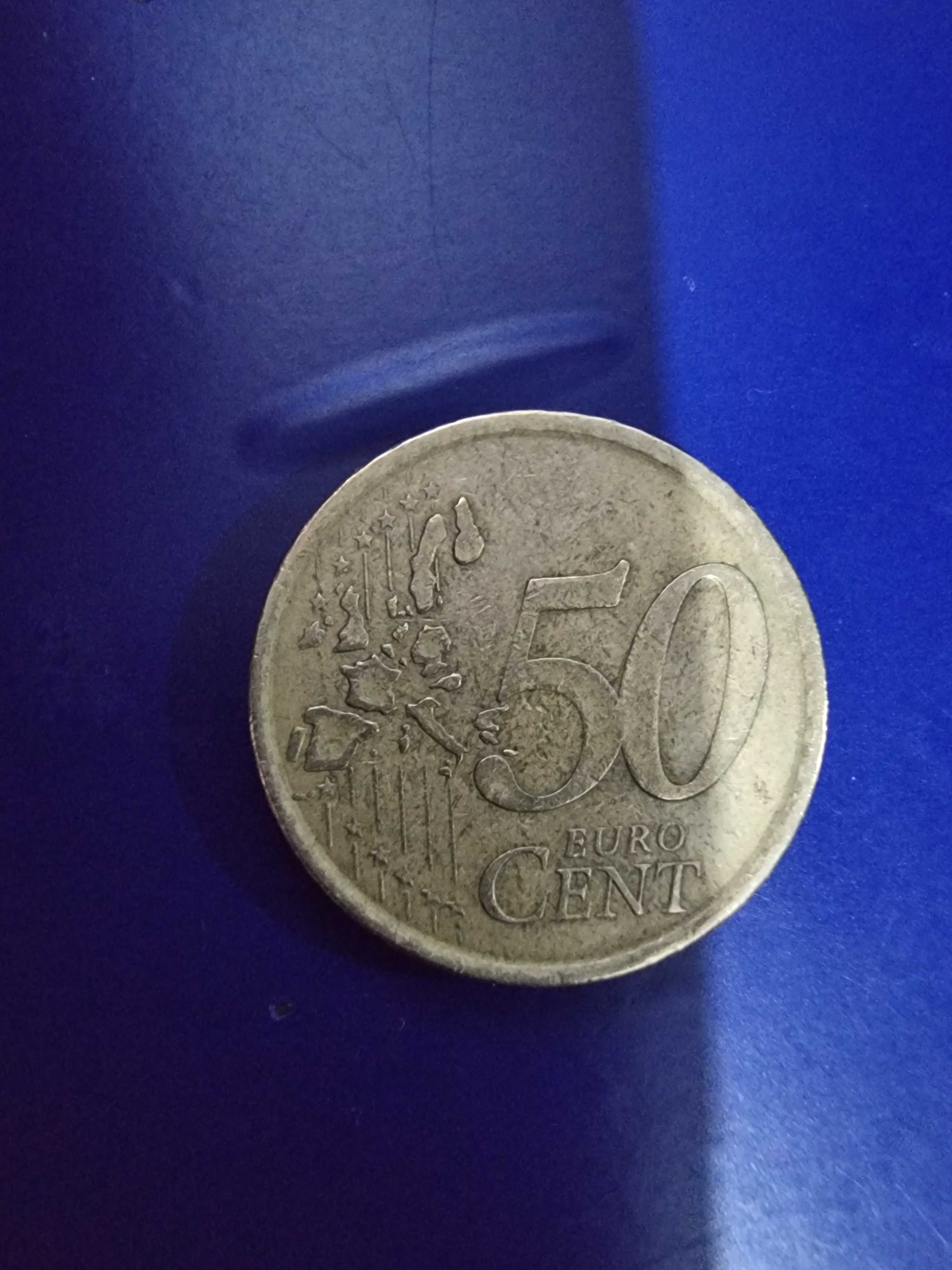 Moeda de 50 centimos cervantes rara espanha 1999