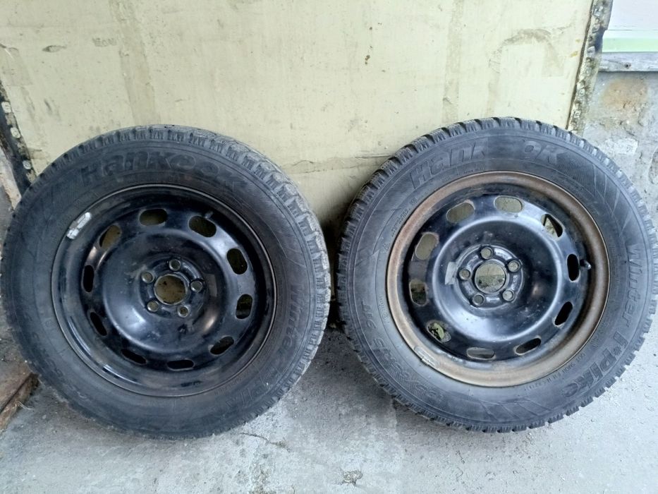 Диски r15 5x100 et38, комплектом с зимней резиной hankok 195 65