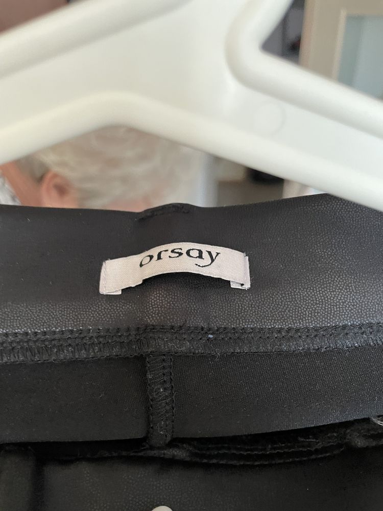 Legginsy Orsay czarne skórzane