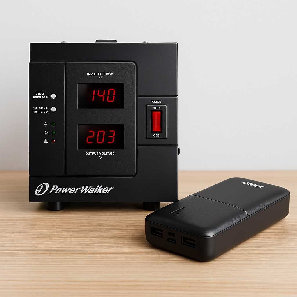 Стабілізатор напругиPowerWalkerAVR2000SIV FR, Power Bank Grixx15000mAh