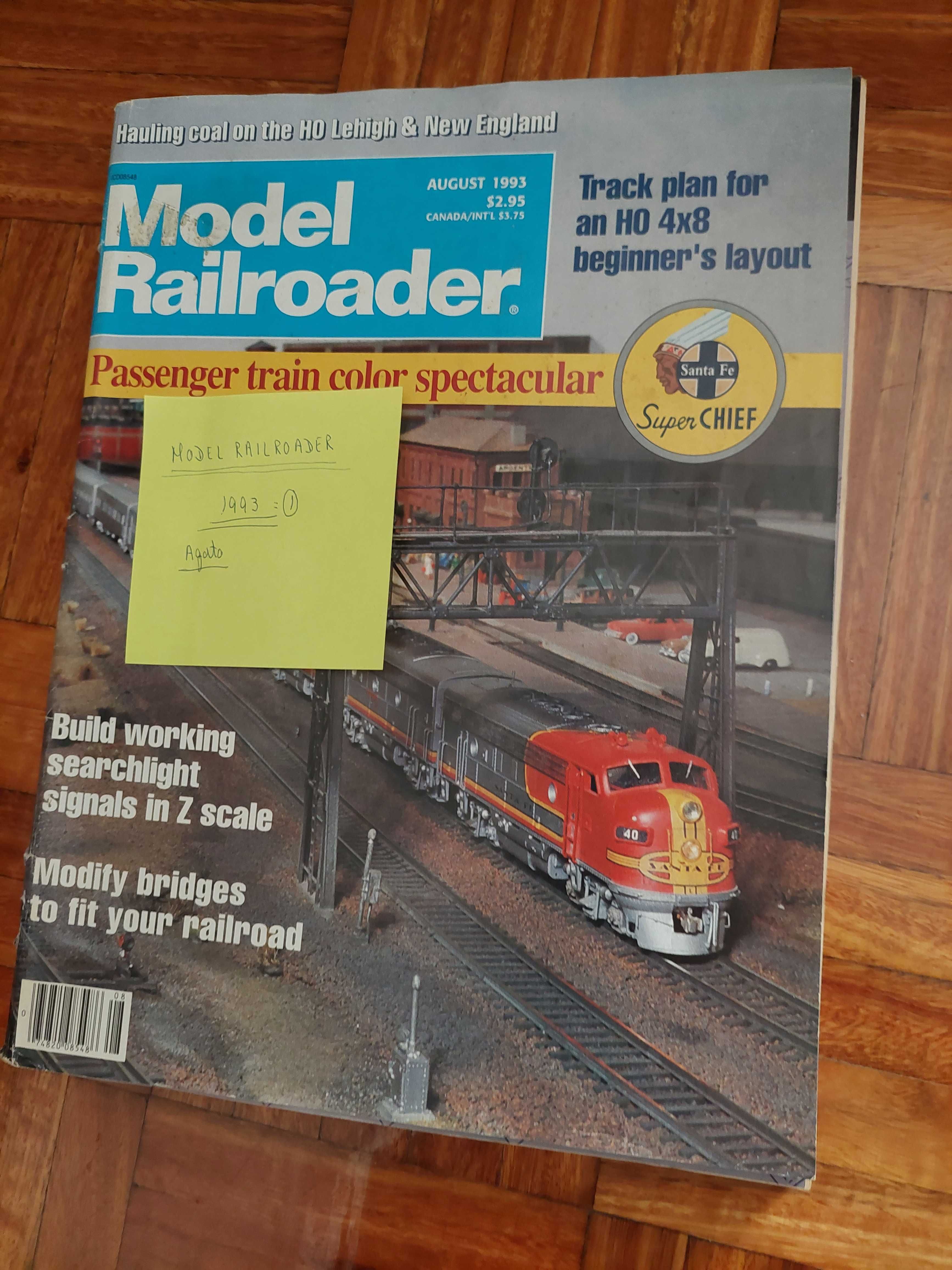 Revista model railroader agosto 1993