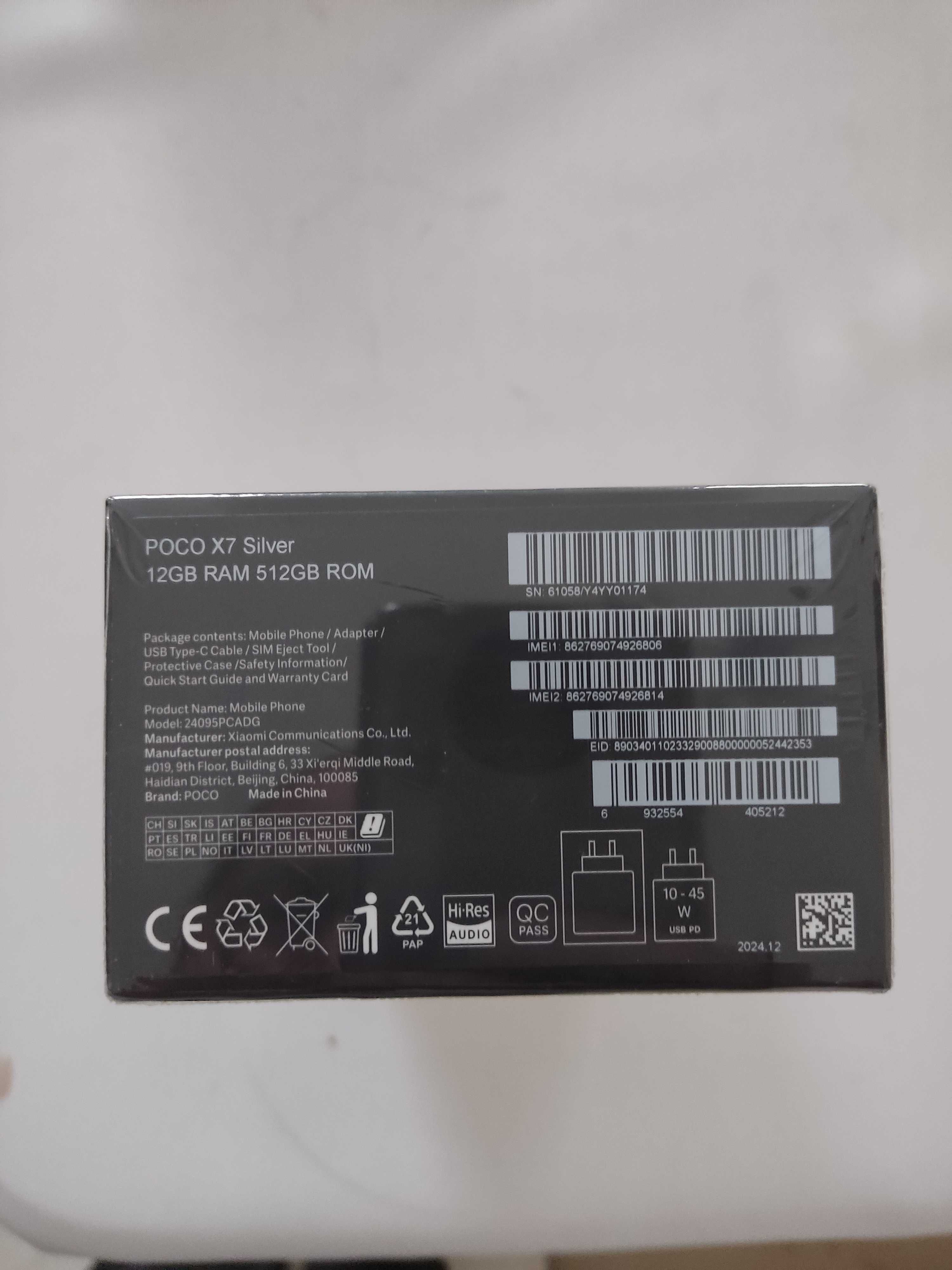 Smartfon Xiaomi POCO X7 5G 12/512GB 5G AMOLED NFC Dual SIM Silver