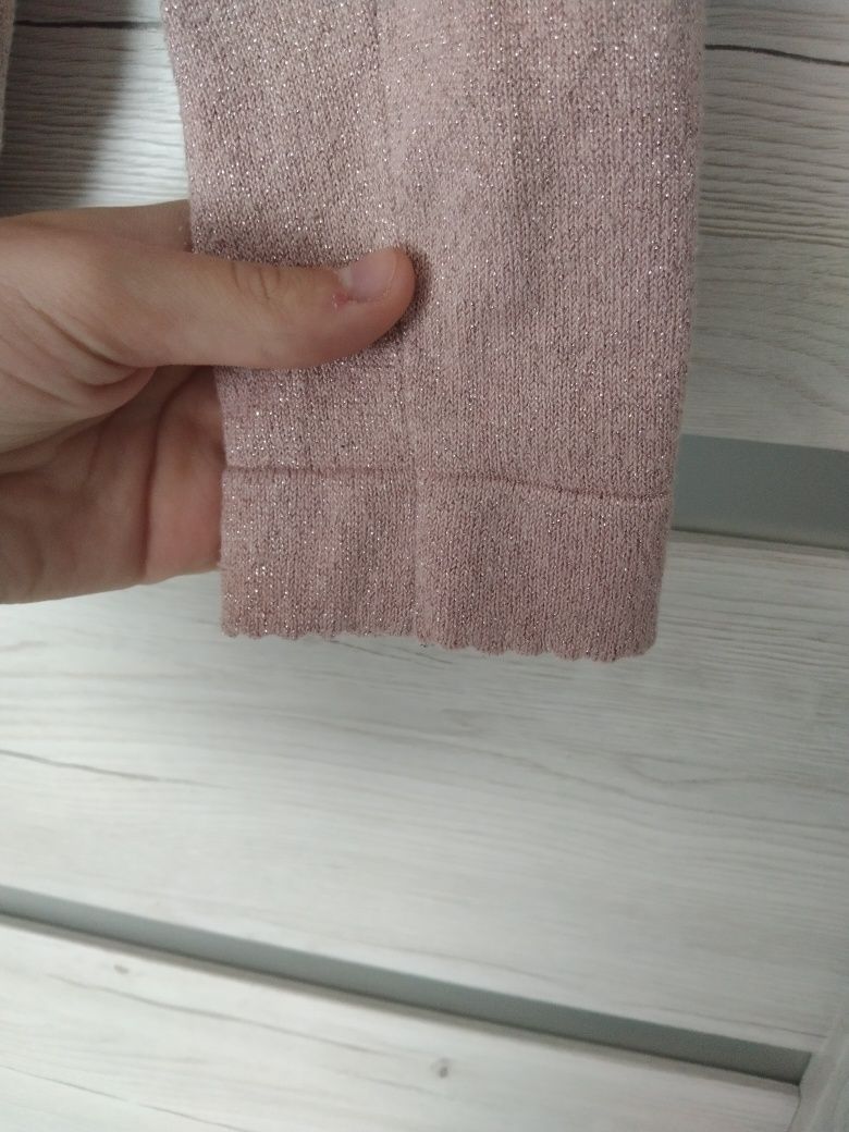 Elegancki dziewczęcy sweterek błyszczący falbanka Piazzaitalia vintage