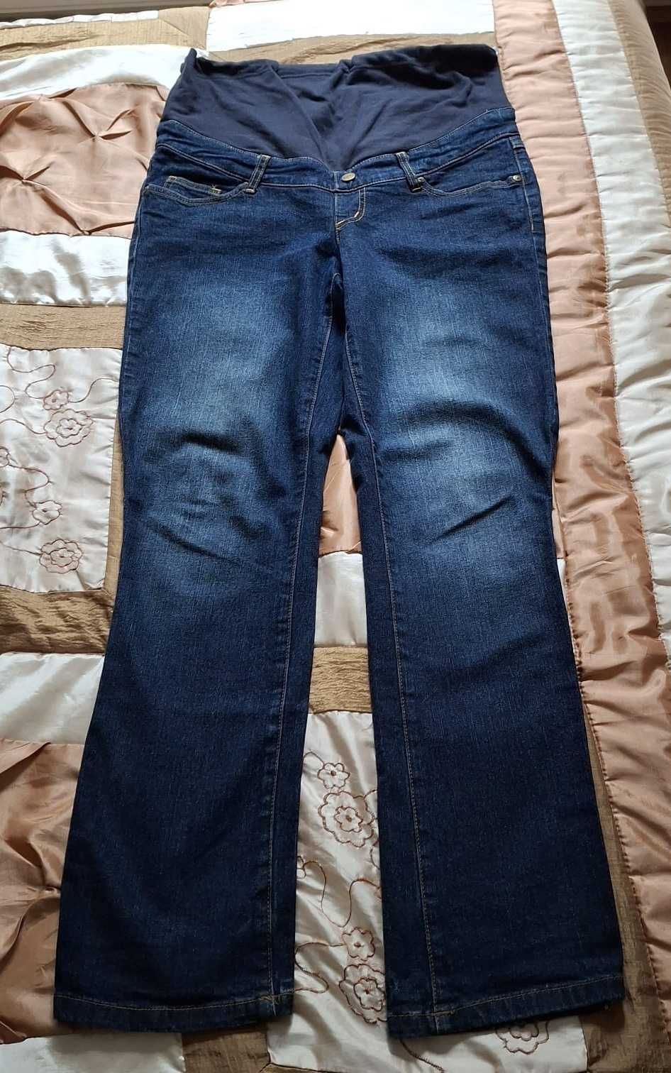 Granatowe jeansy ciążowe, rozm. 40, BonPrix stan bardzo dobry