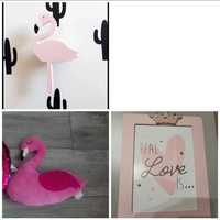Zestaw dekoracji dla dziewczynek flamingi księżniczka