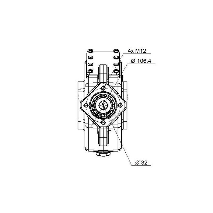 Przekładnia kątowo-walcowa do mieszania betonu w maszynach budowlanych
