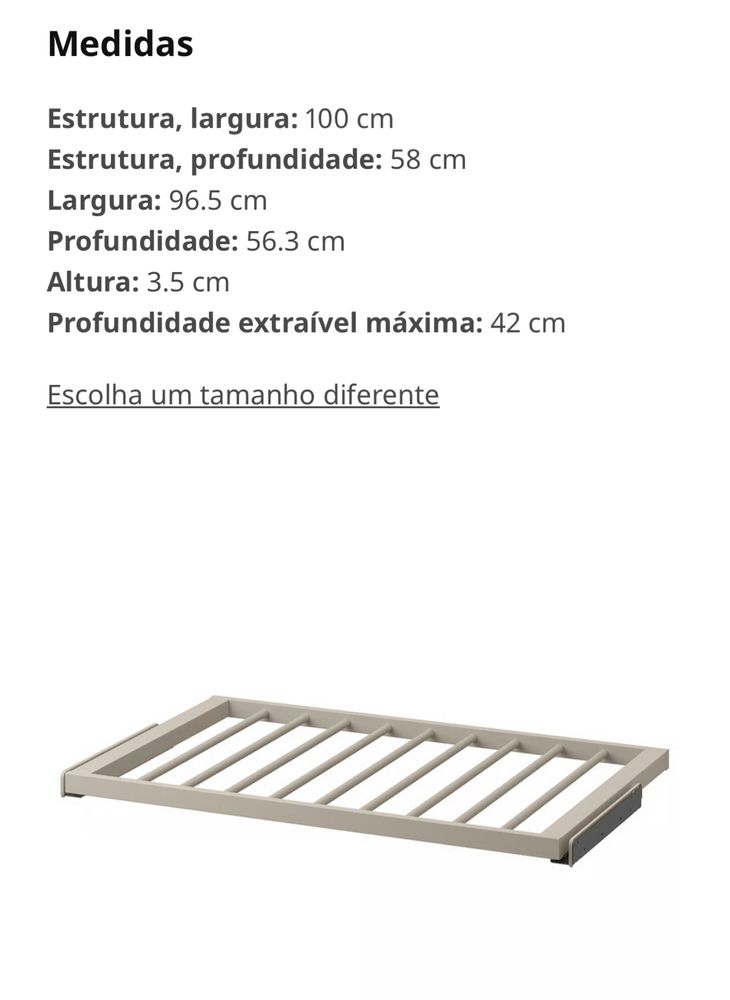 Ikea komplement calceiro roupeiro Pax