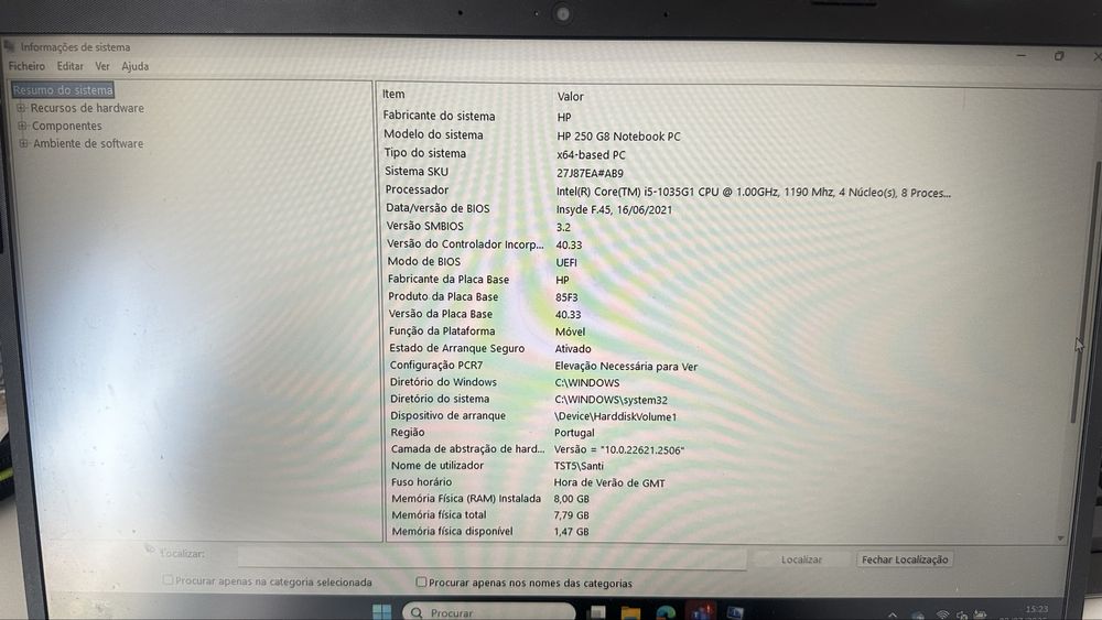 Portatil HP 250 G8