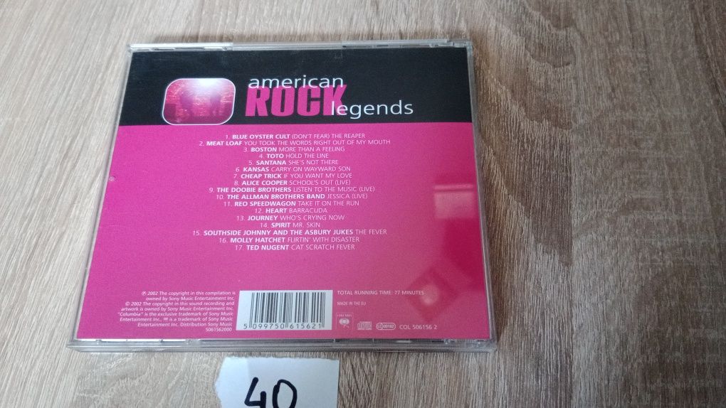 American Rock Legends Sony Music CD.  40.