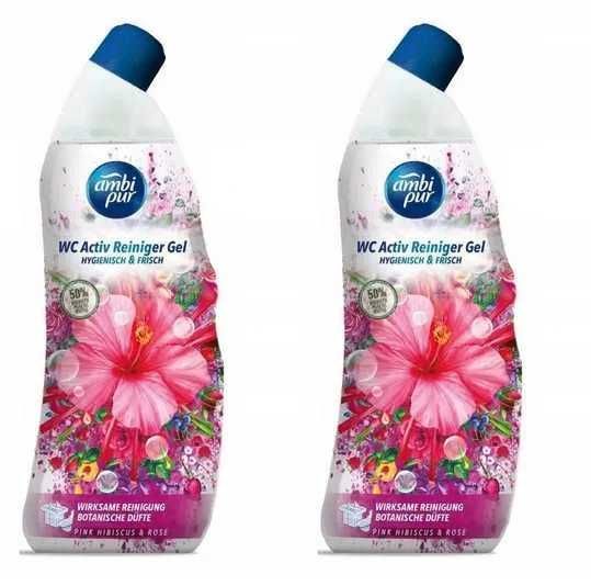 2 x Ambi Pur Pink Rose & Hibiskus żel do WC 750ml