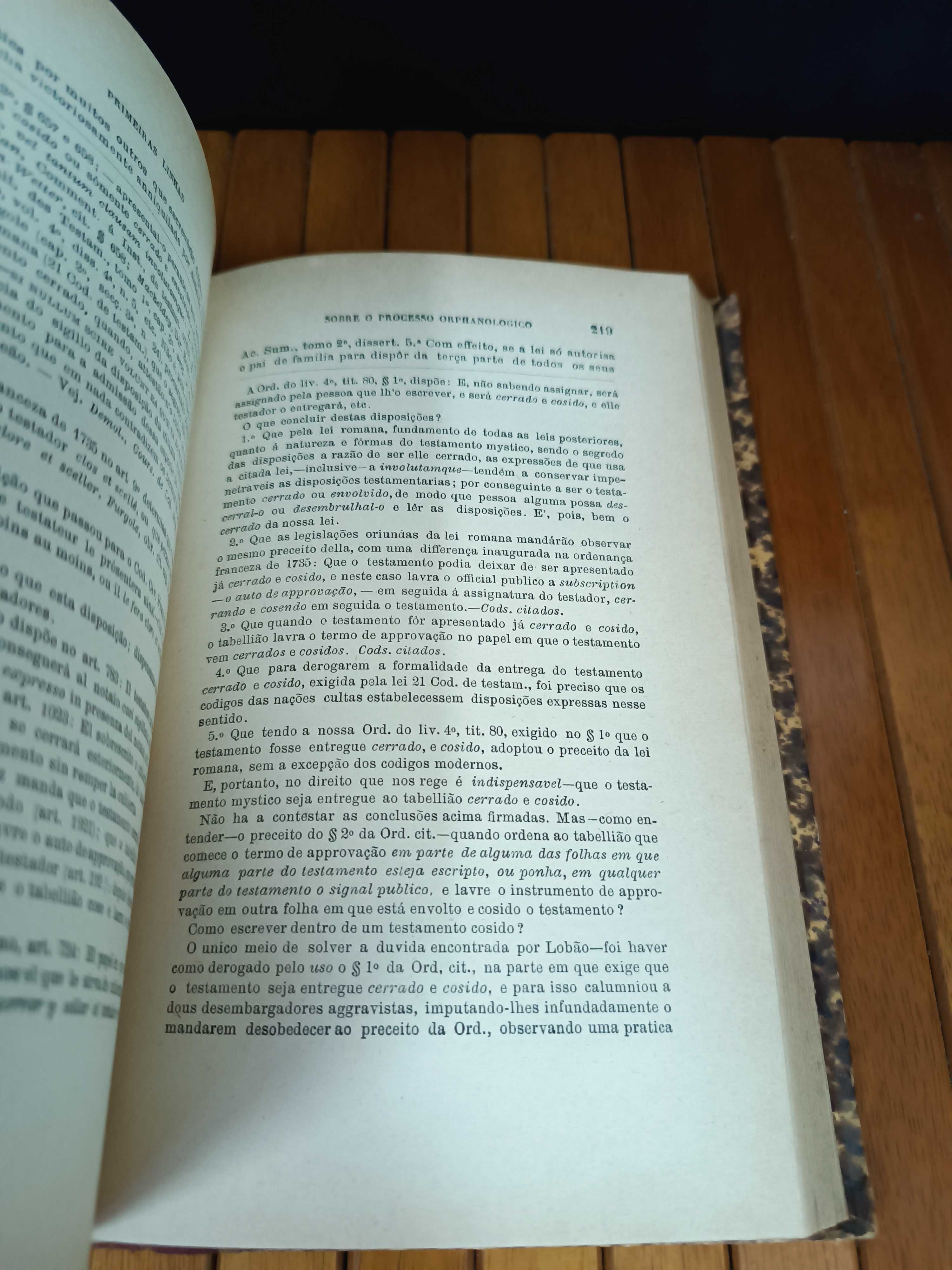 Livro Processo Orphanologico por JP Carvalho 1879 Brasil