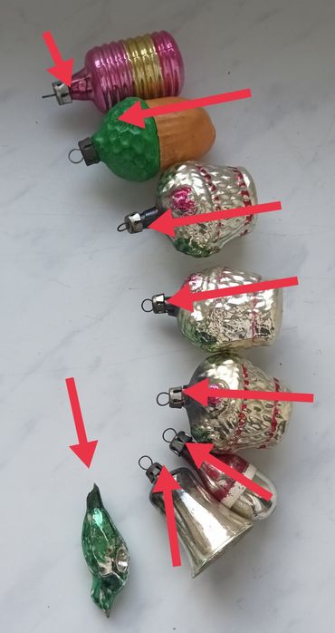 Bombki choinkowe PRL-zestaw 27 sztuk