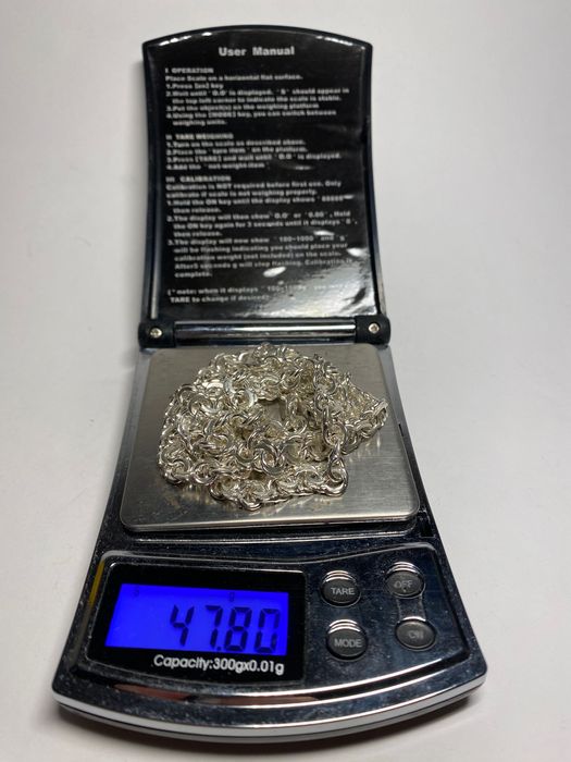 Srebrny łańcuszek splot bismark