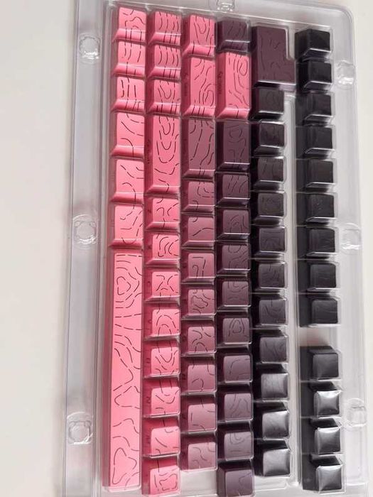 Różowo-Czarne Keycapsy Nakładki na klawiaturę