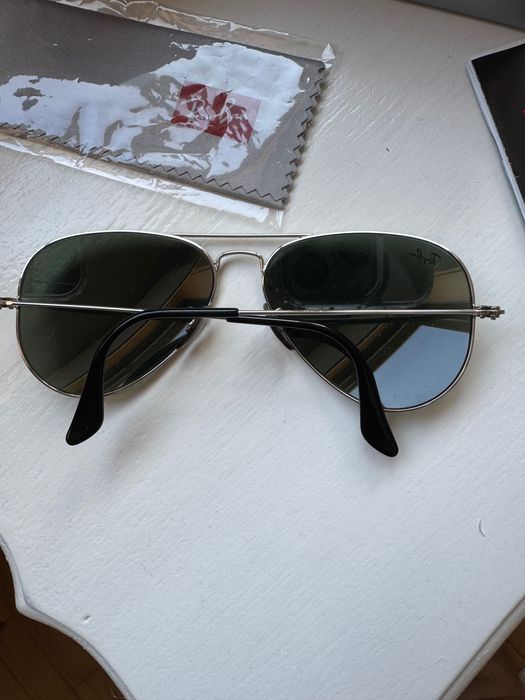 Óculos Ray-Ban aviator prateados novos