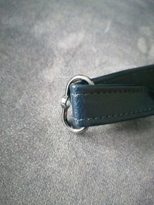 Granatowa skórzana torebka damska