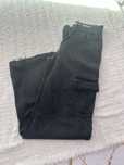 Calças de ganga cinza escuro wide leg com bolsos 34!