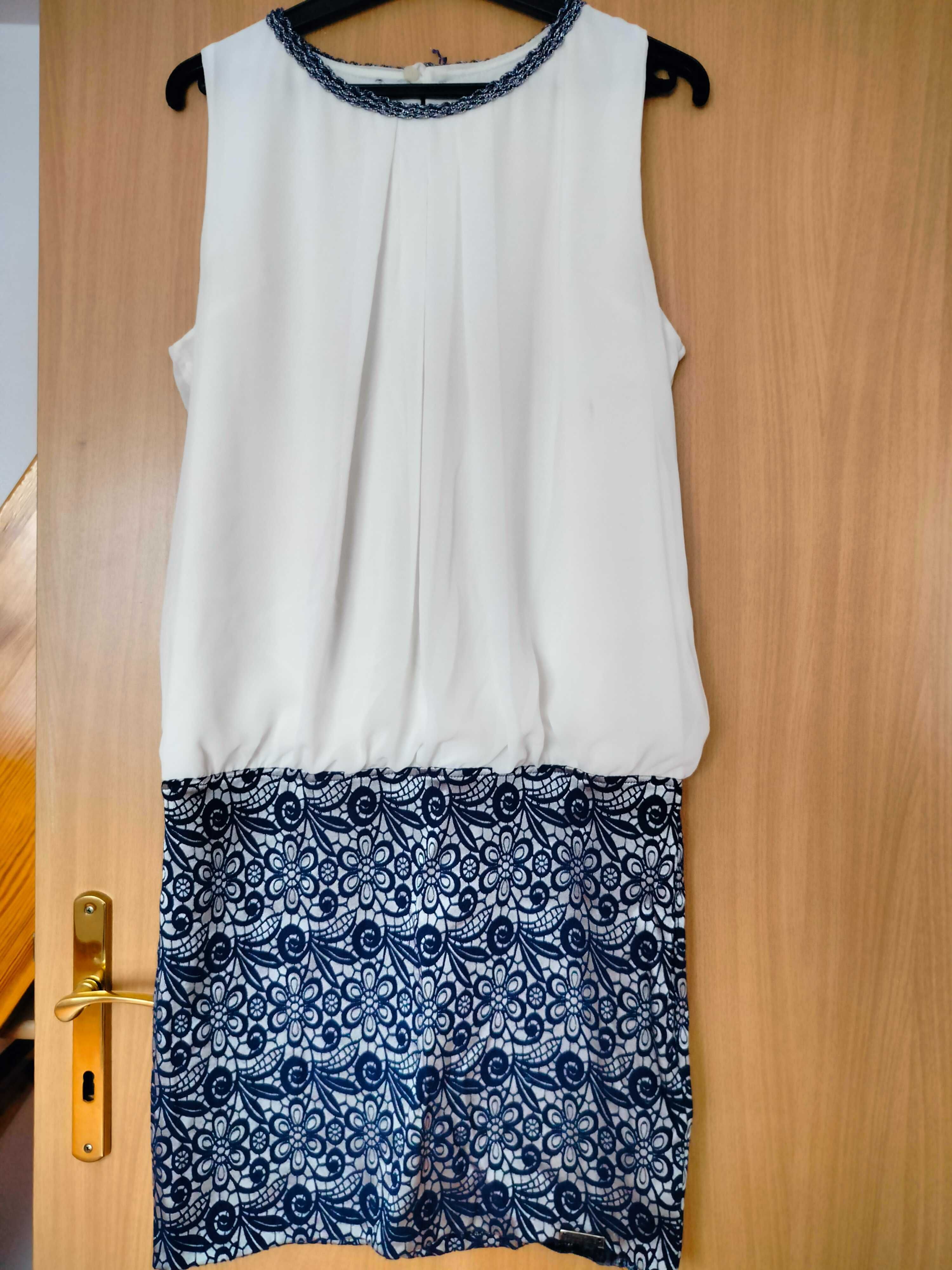 sukienka biało niebieska r 44