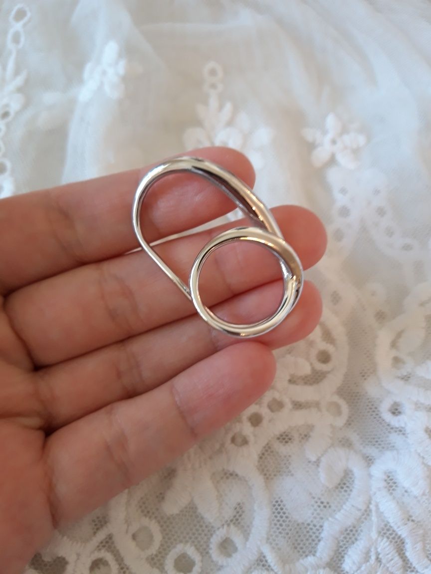 Винтажное шикарное кольцо на два пальца