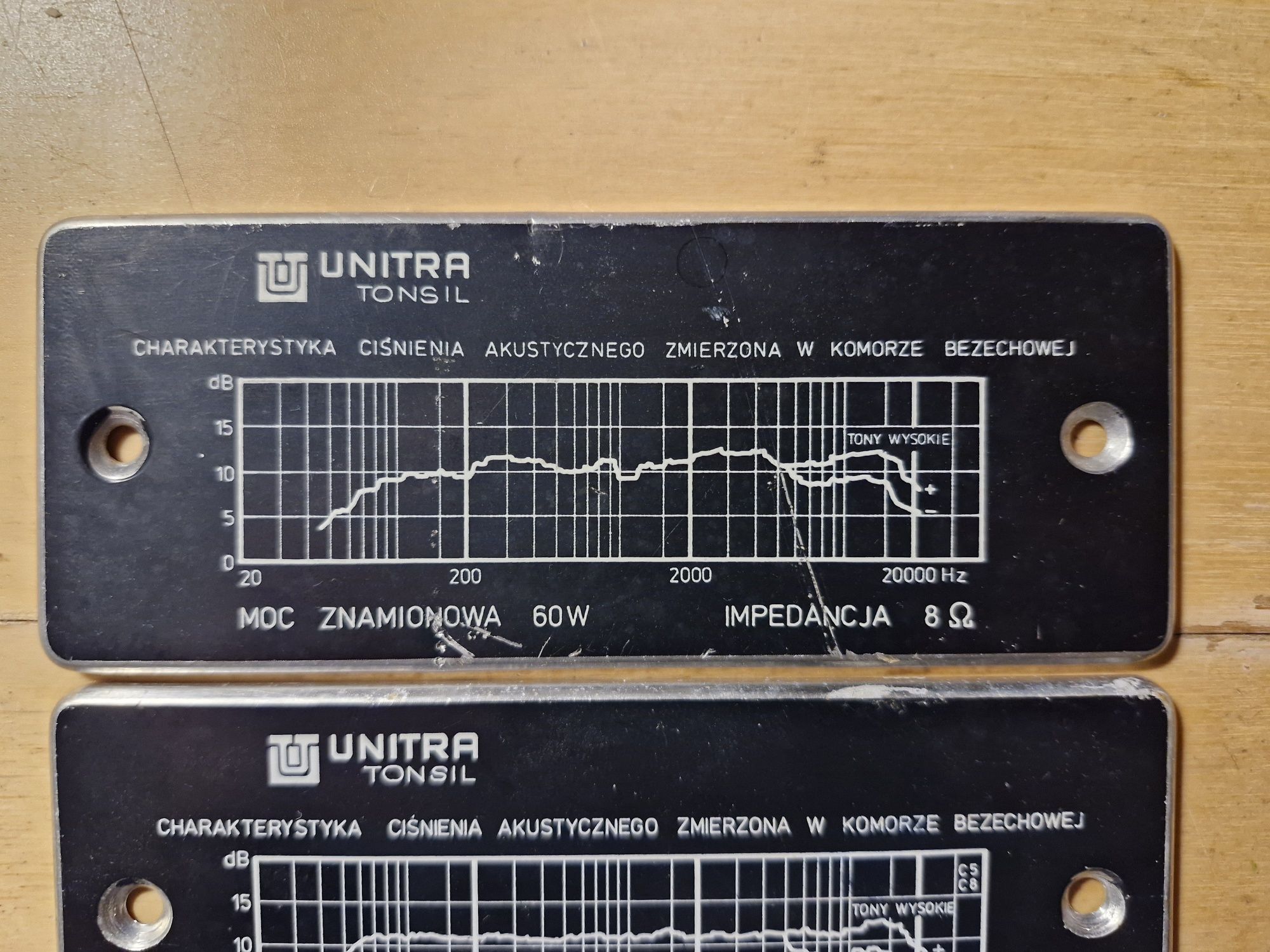 Unitra tonsil 60w 40w Tabliczki znamionowe  hi-fi prl