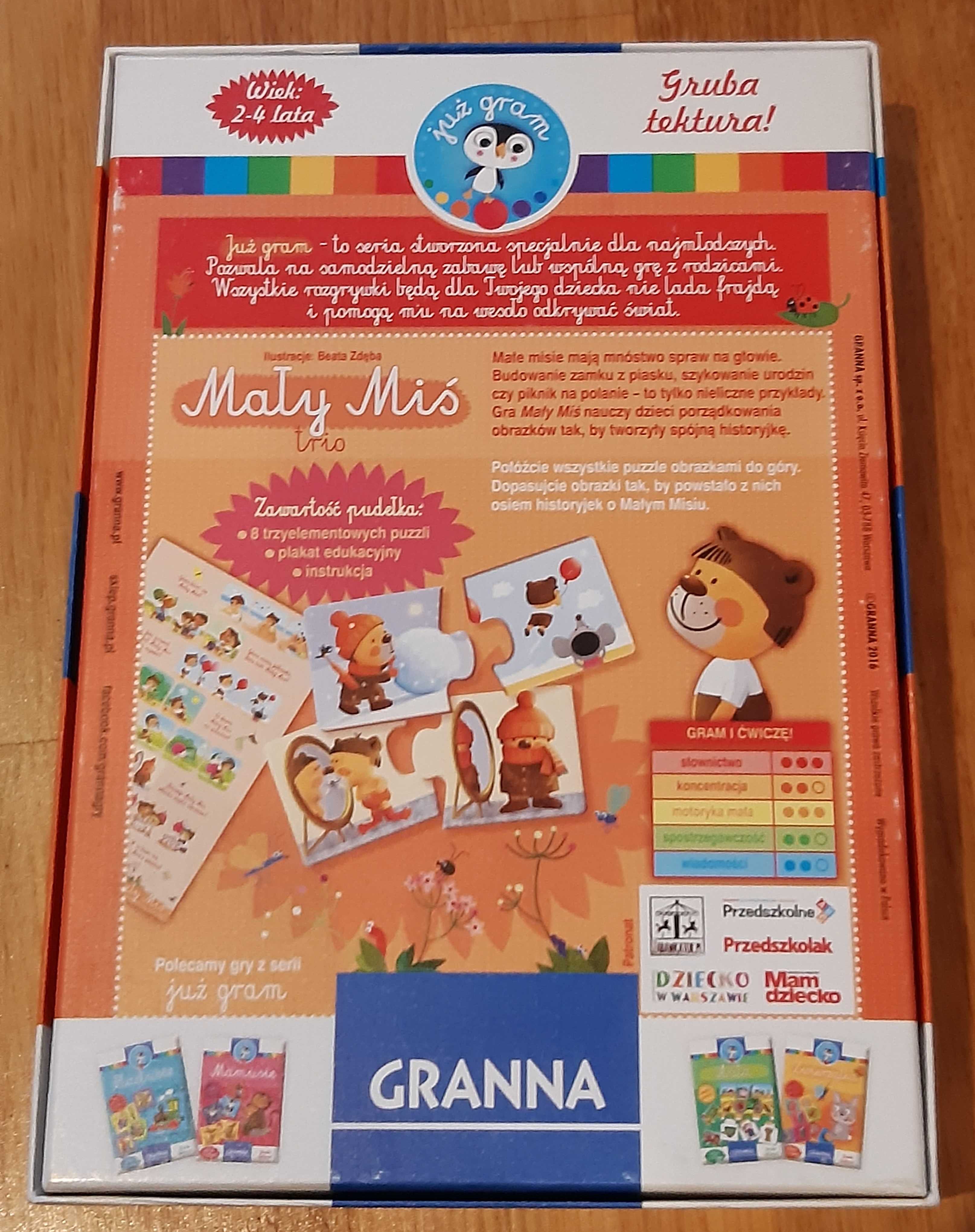 Mały miś, Granna, puzzle 3-elementowe