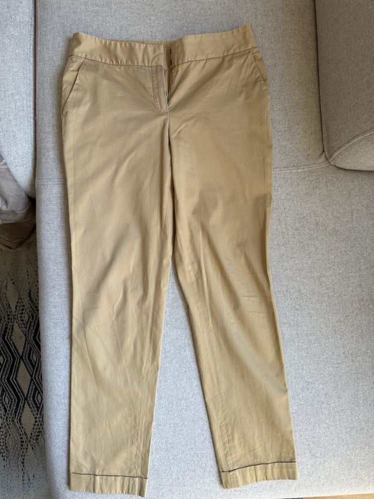 Musztardowe damskie spodnie chinosy Massimo Dutti 40