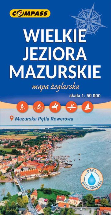 MAPA WIELKIE JEZIORA Mazurskie mapa ŻEGLARSKA 1:50 000 laminowana