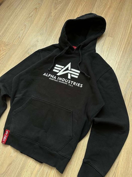 Худі Alpha Industries Original | Чоловіче M | чорне, класичний стиль