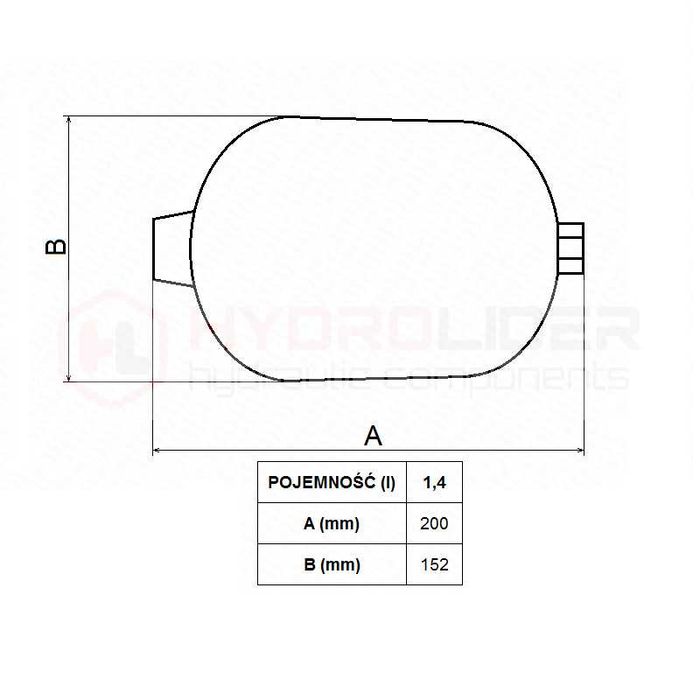 Amortyzator hydrauliczny 1,4l 100bar hydrolider