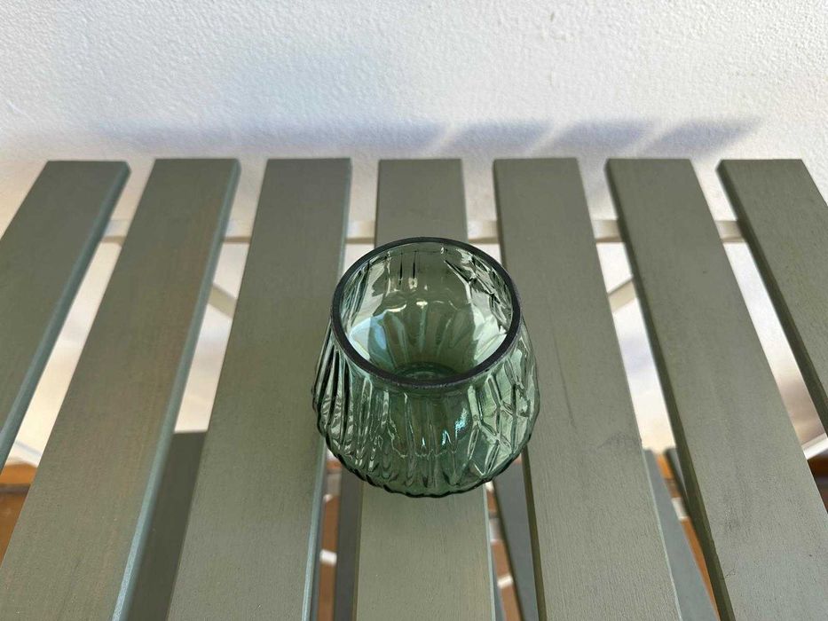 2 suportes para velas vidro verde CASA