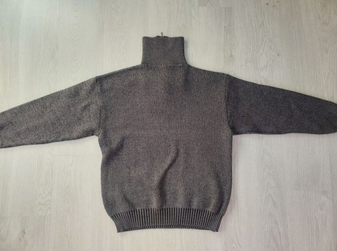 XL szary sweter golf męski retro old style akryl
wełna wzór