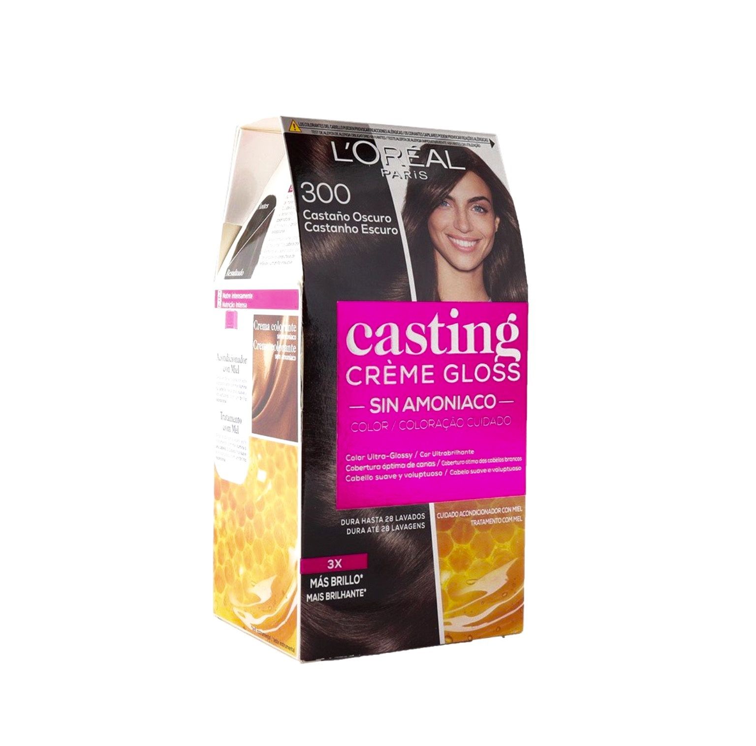 Tinta Cabelo Coloração L'ORÉAL Casting Crème Gloss castanho escuro 300