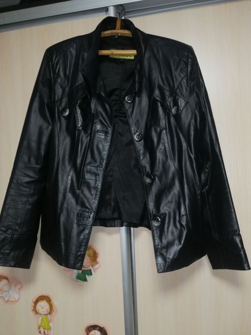 Кожаная куртка курточка пиджак р 52