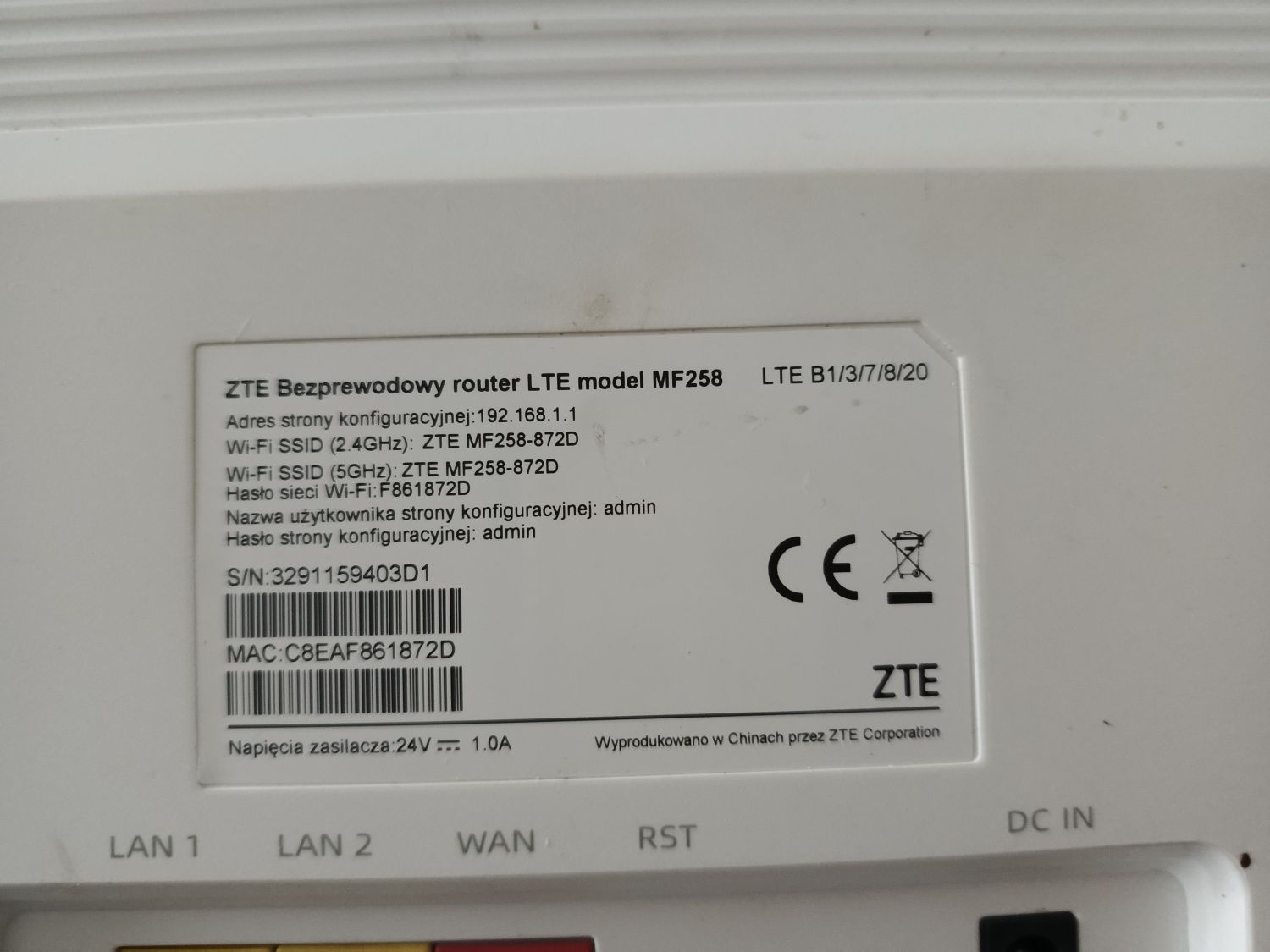 Antena internetowa ZTE zewnętrzna
