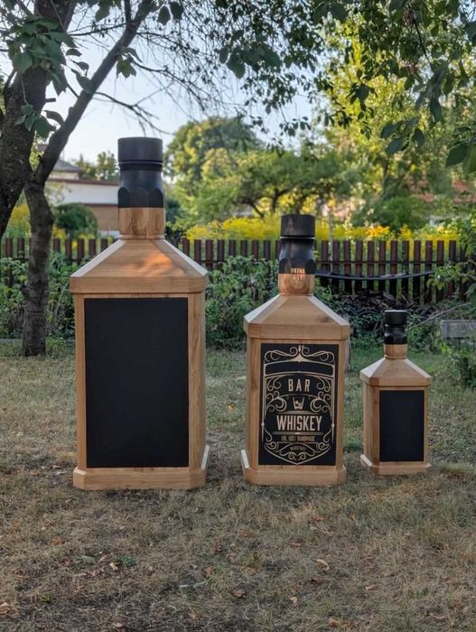 Barek na alkohol lity dąb butelka whisky bar na alkohol 135 cm