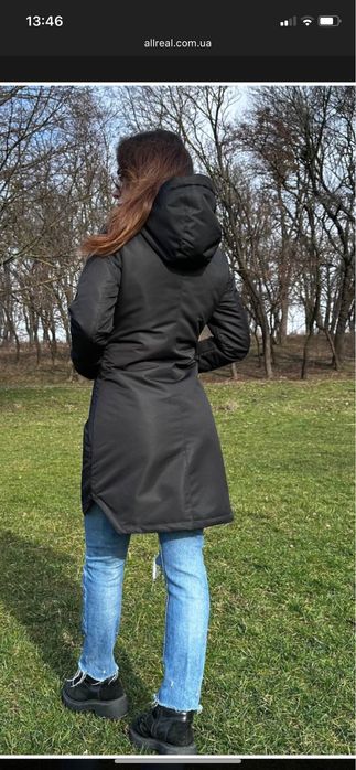 Парка весняна жіноча Demi чорна