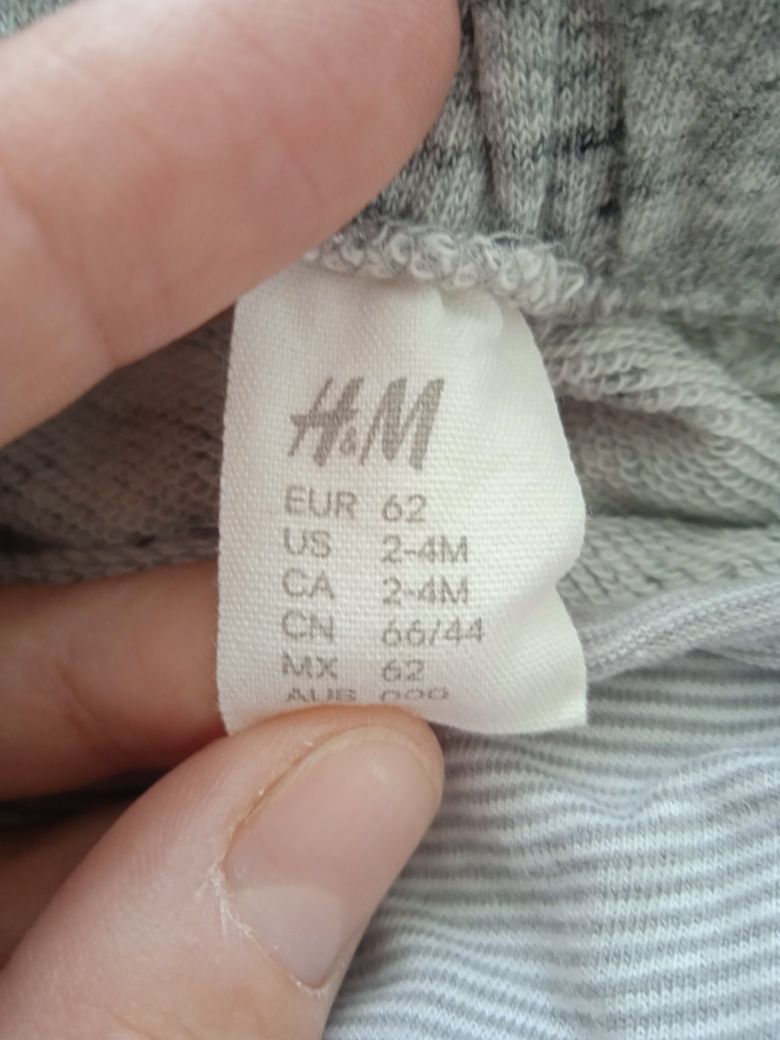 Spodnie ogrodniczki H&M r. 62 szare