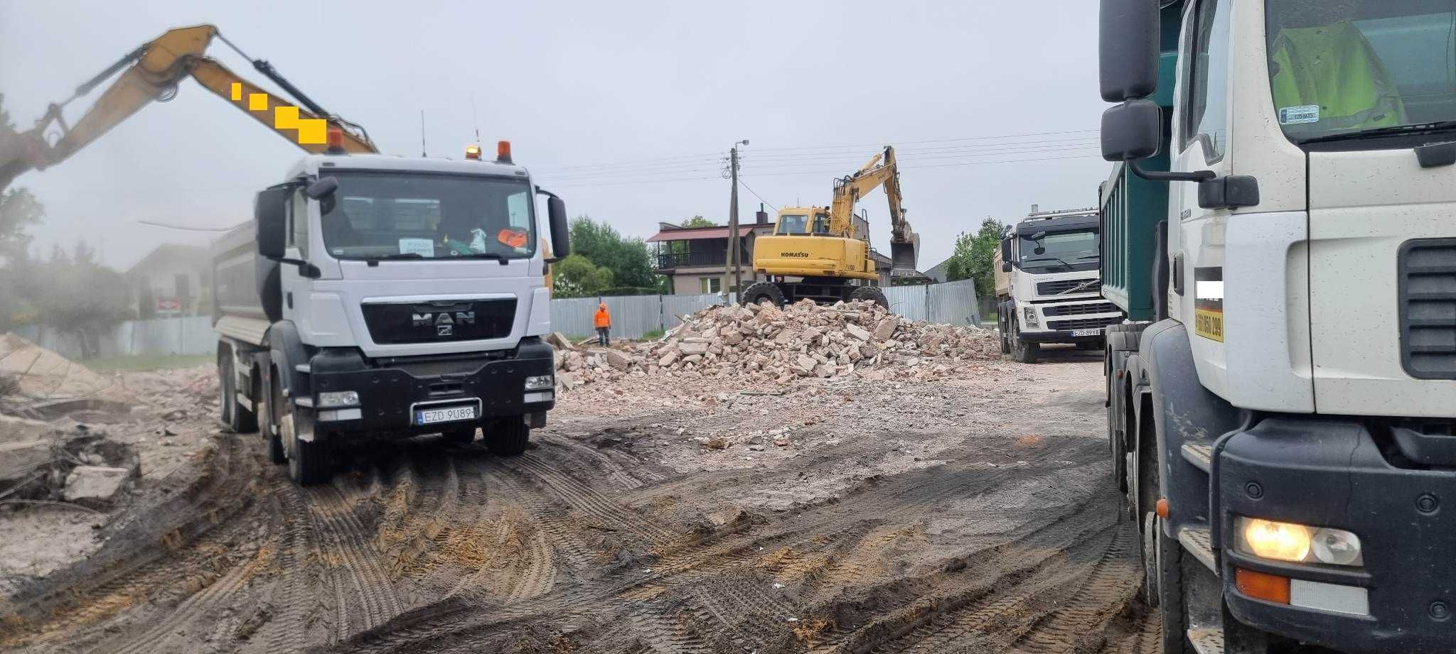 wycinka drzew  rembak  podnośnik koparka wywrotka hydroobsiew