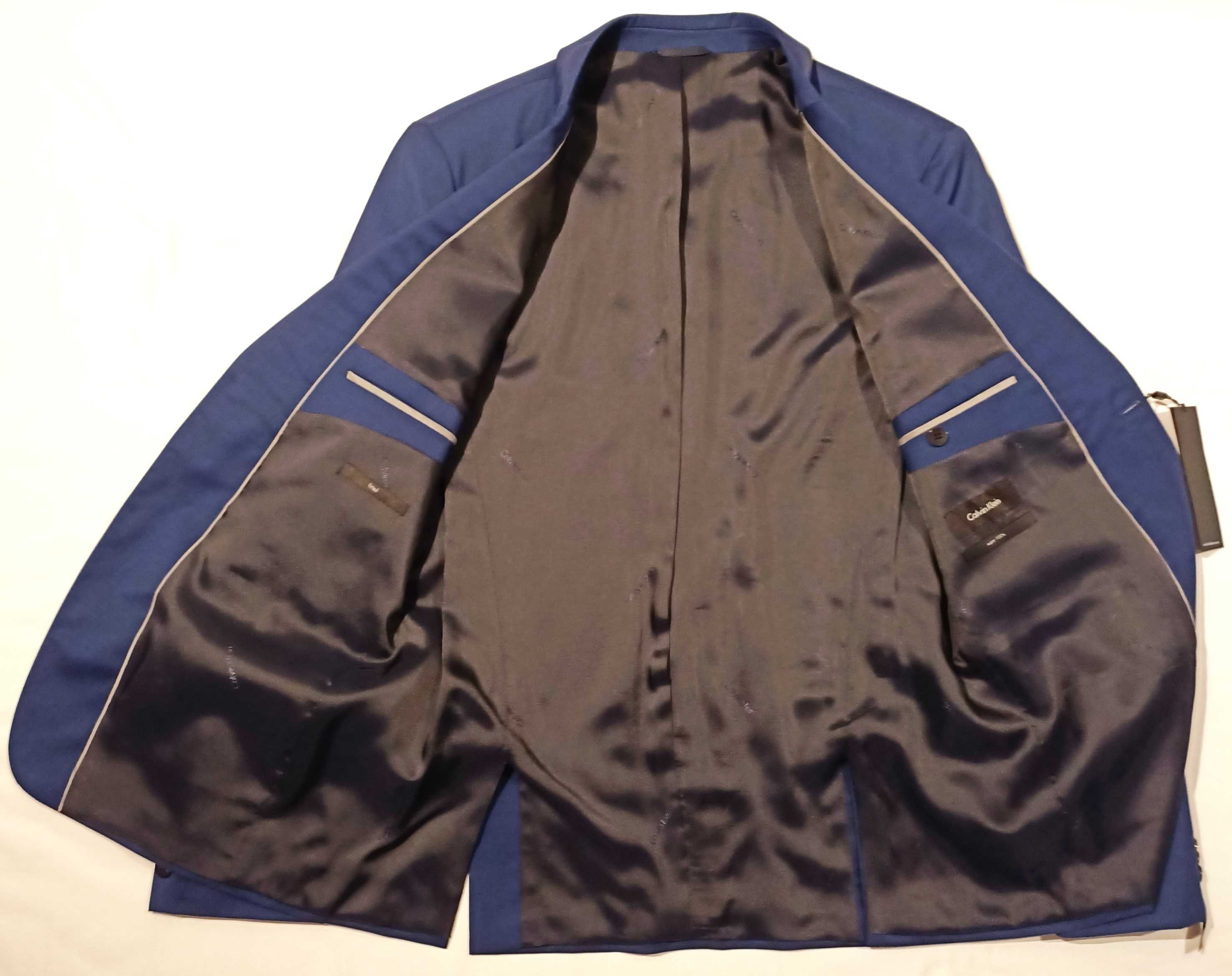 CALVIN KLEIN marynarka wełna 100's rozm. 102 - Indigo