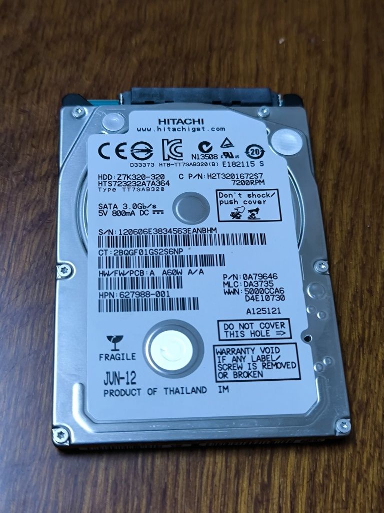 Жосткий диск 320Gb, для ноутбука