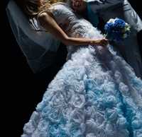 Свадебное платье розы ручная работа