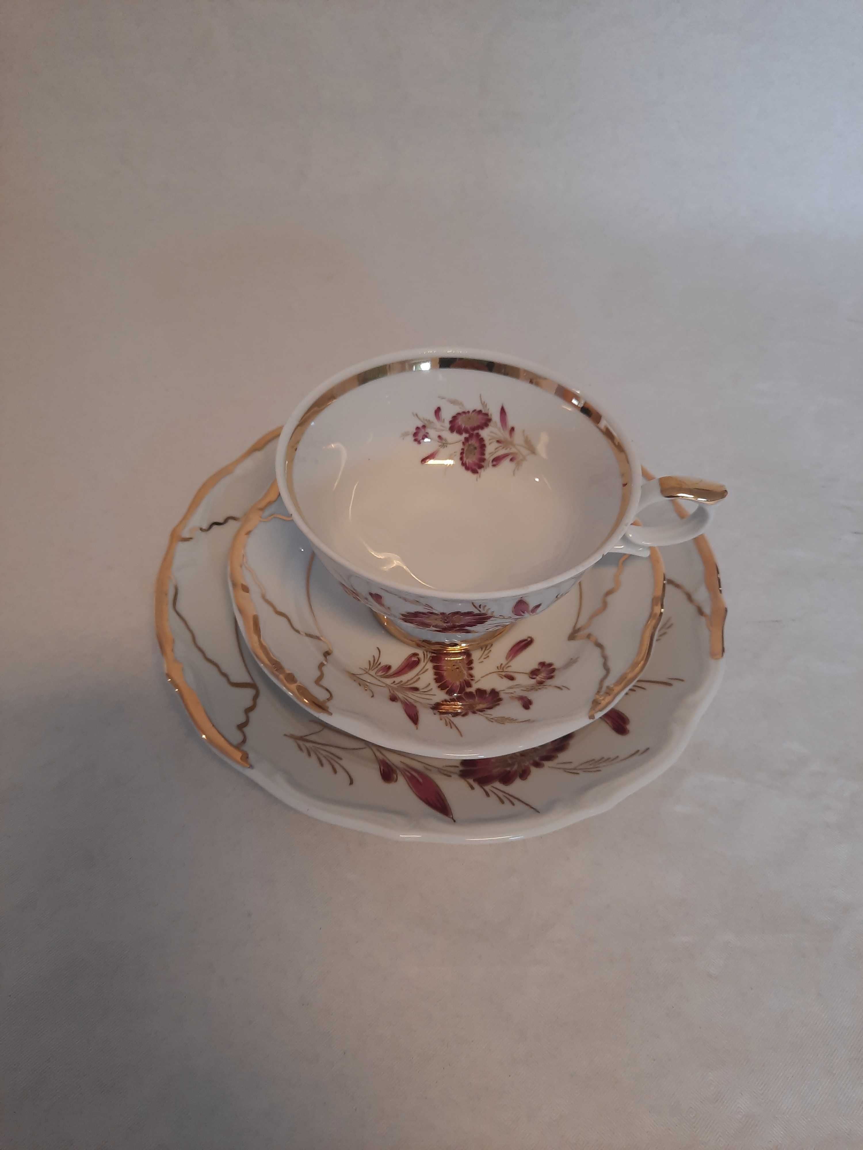 Stara Porcelanowa Filiżanka TRIO ROYAL Ręcznie Malowana lata 70-80XX w