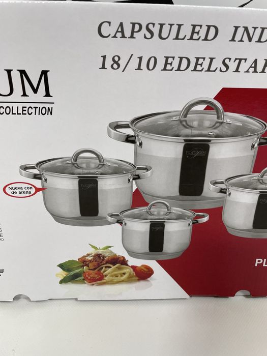 Zestaw czterech garnków ze stali noerdzewnej Platinum