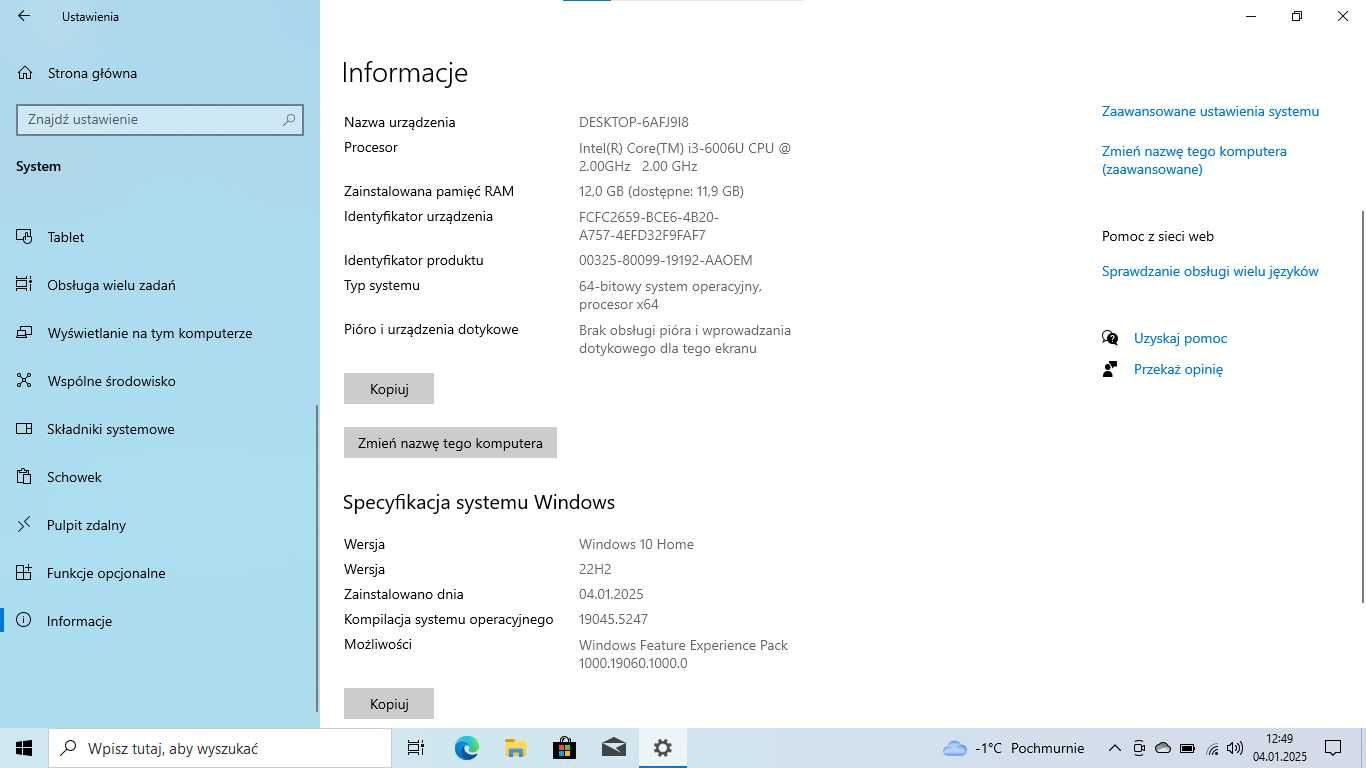Laptop Dell Inspiron 15 3567 / i3 / 12GB / 500GB SSD