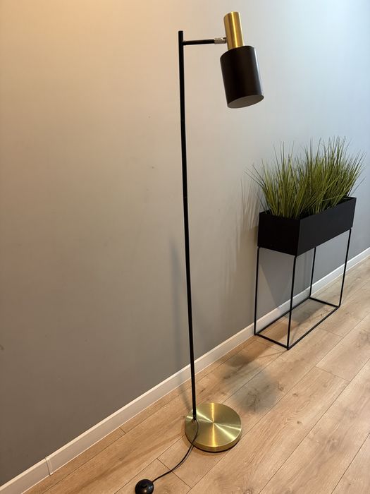 Lampa stojaca czarno złota