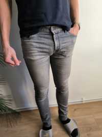 Spodnie jeansowe jeansy szare Alberto dżins męskie slim fit dżinsowe