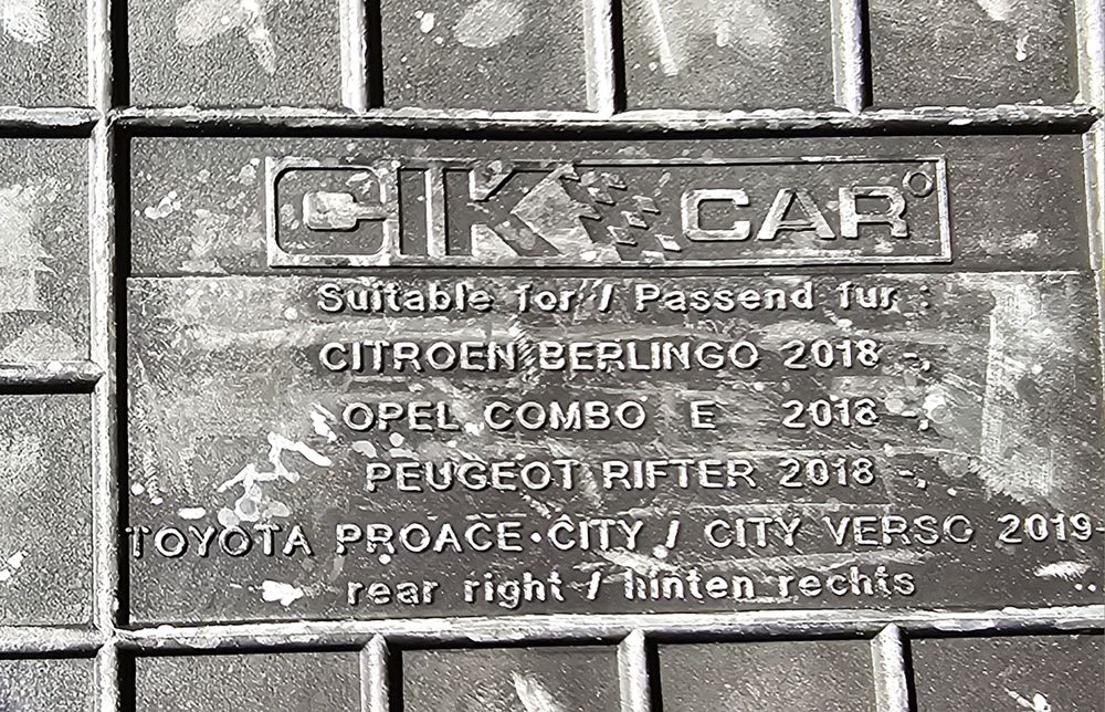 Dywaniki gumowe Berlingo 2018 Combo 2018 Rifter 2018 Proace City/ Vers