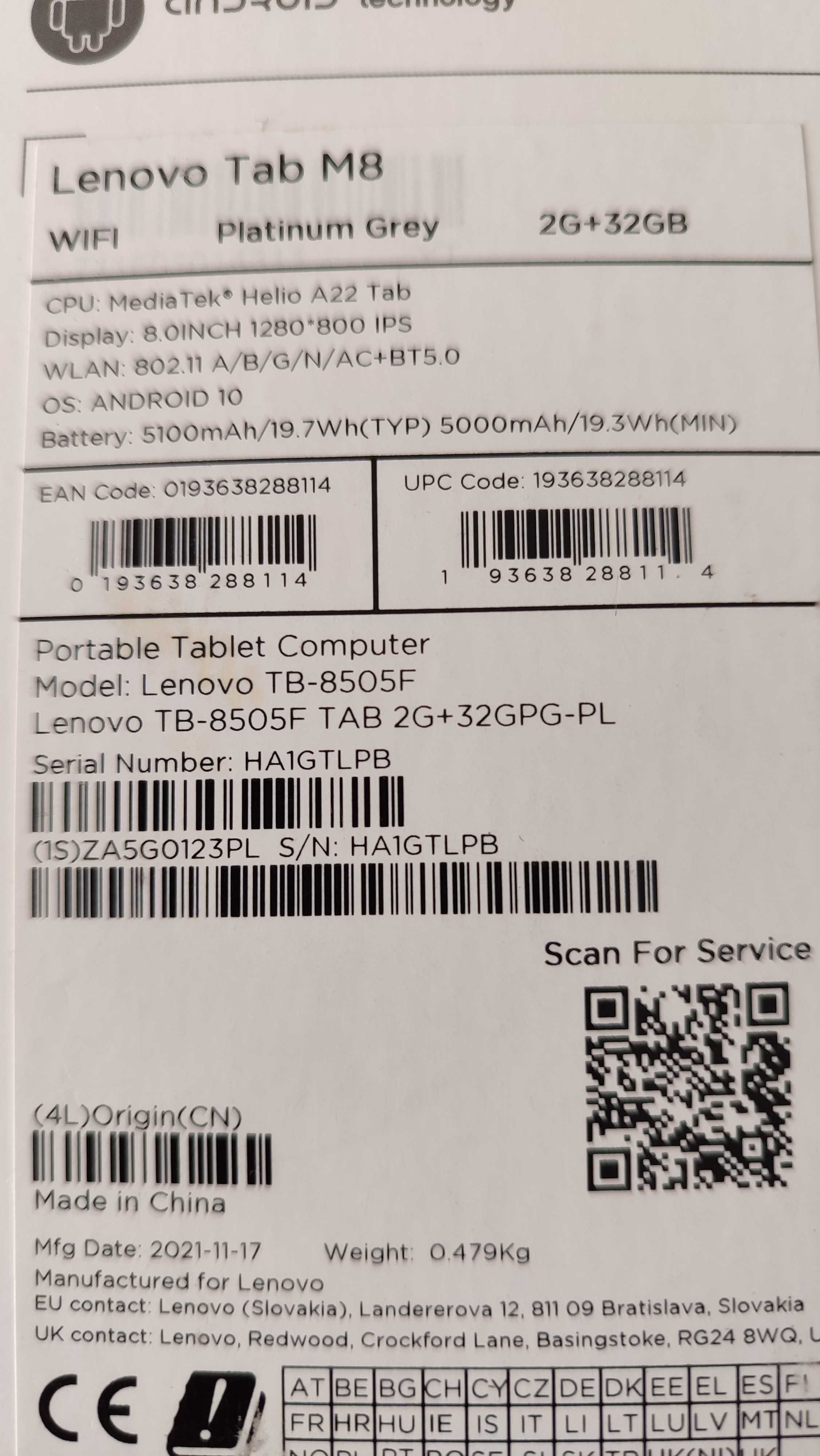 Планшет LENOVO Tab M8 б/в